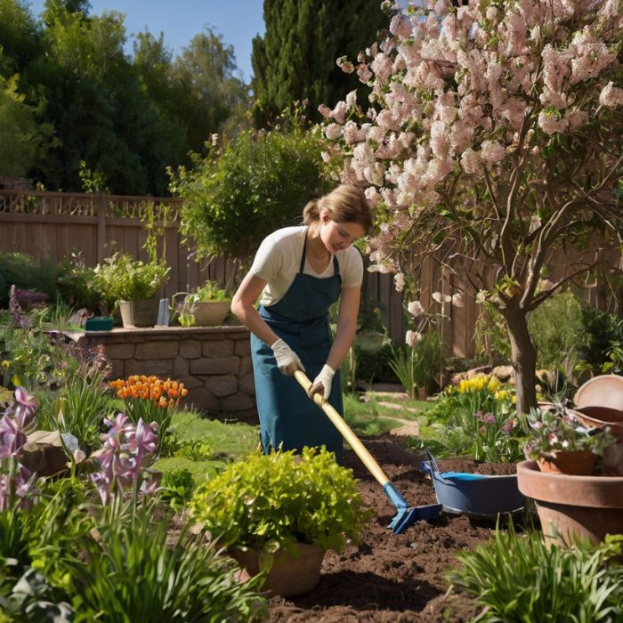 vårstädning i trädgården